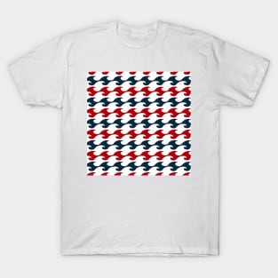 Red and Navy Blue Nautical Waves T-Shirt